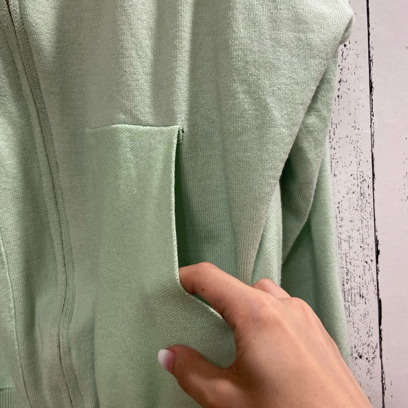 薄荷綠連帽針織衫外套-8