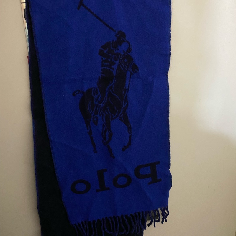 RALPH LAUREN POLO 經典大馬LOGO雙色羊毛圍巾-2