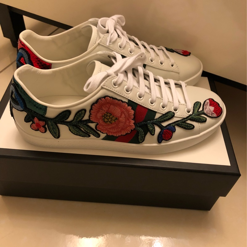 Gucci 復古Ace刺繡運動鞋-0