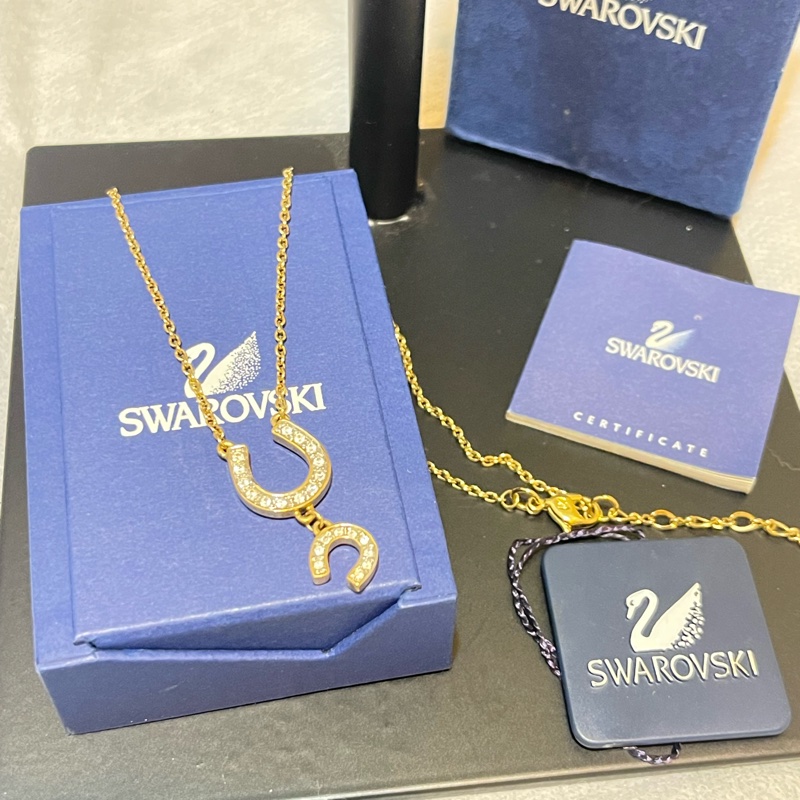 SWAROVSKI 施華洛世奇 U形 馬蹄 水鑽 項鏈 飾品 正品-0