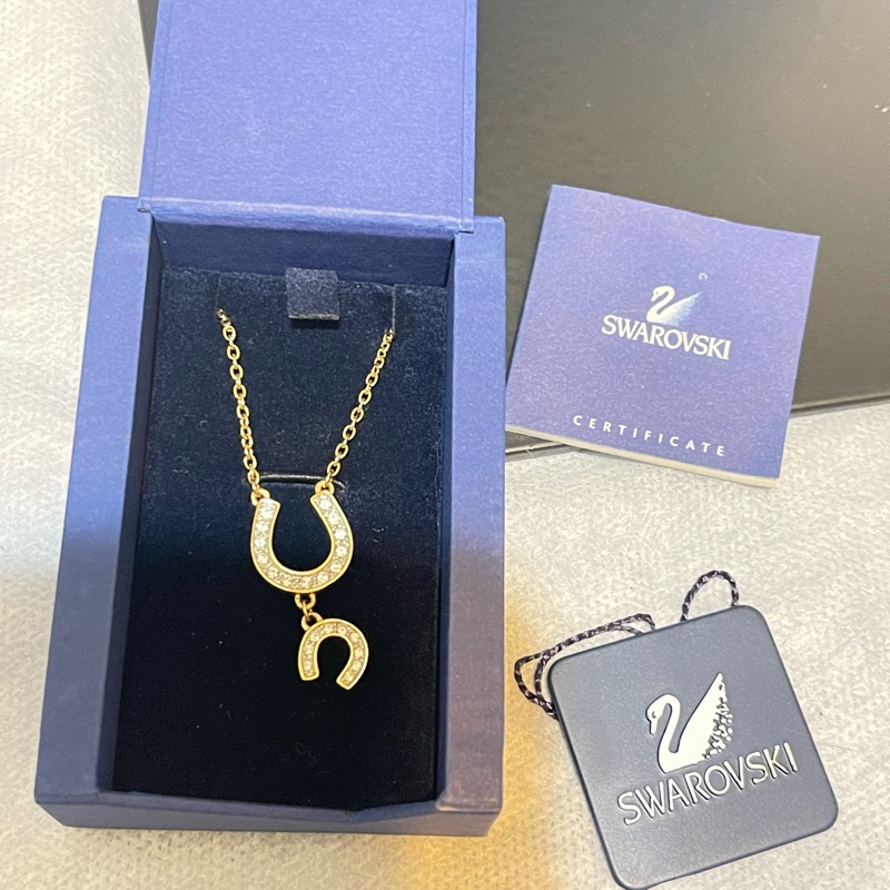 SWAROVSKI 施華洛世奇 U形 馬蹄 水鑽 項鏈 飾品 正品-2