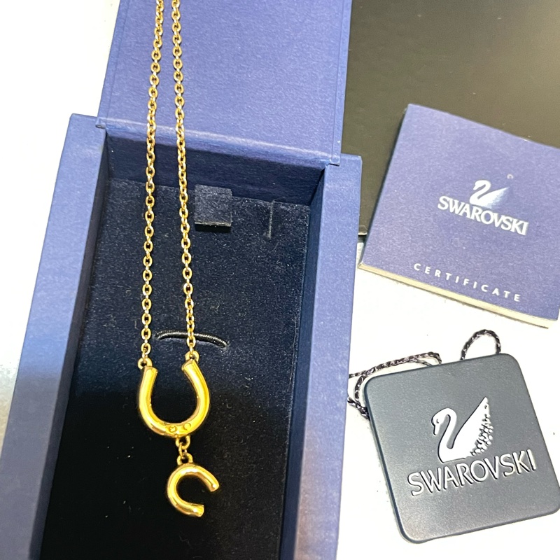 SWAROVSKI 施華洛世奇 U形 馬蹄 水鑽 項鏈 飾品 正品-3