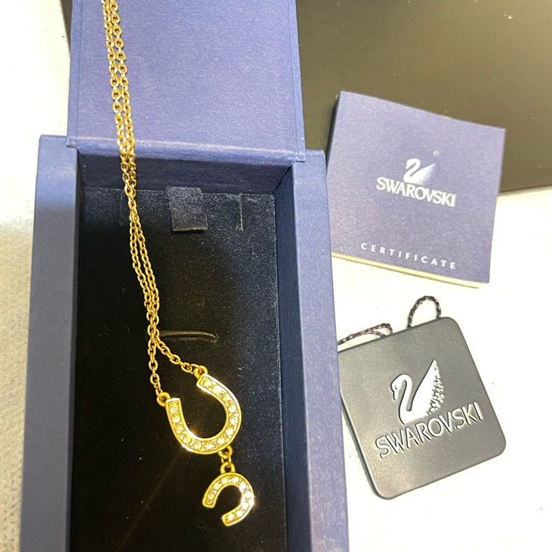 SWAROVSKI 施華洛世奇 U形 馬蹄 水鑽 項鏈 飾品 正品-4