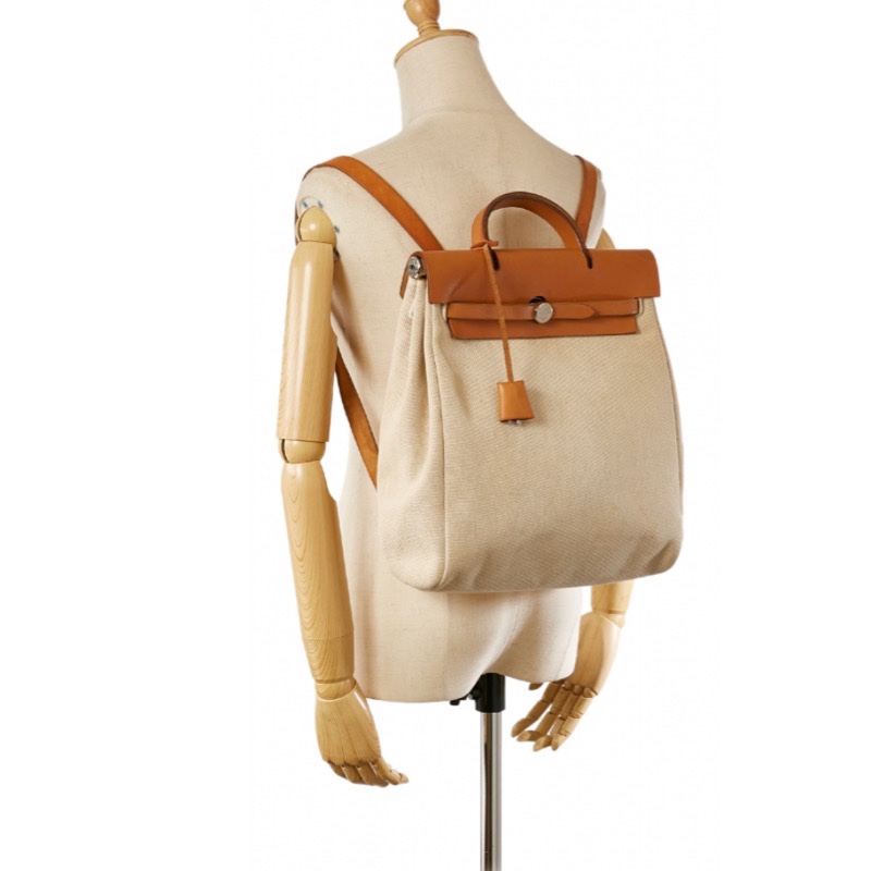 愛馬仕 Herbag 銀扣後背包-6