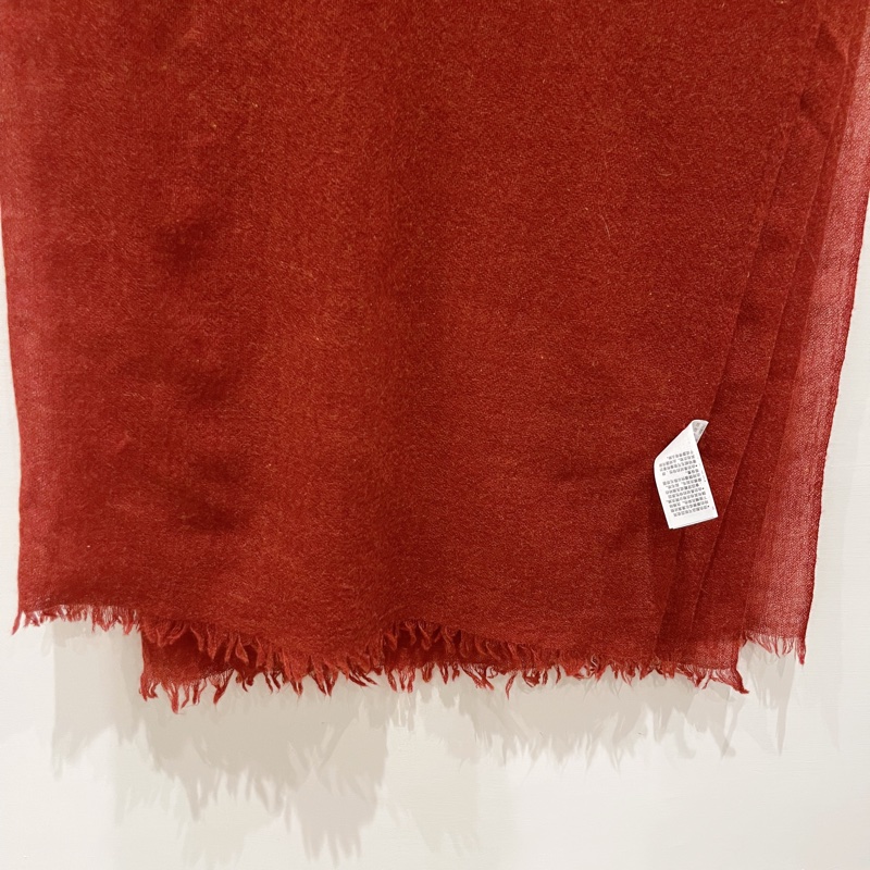 ［全新商品］無印良品MUJI 再生喀什米爾混大披肩 圍巾 深朱紅-10