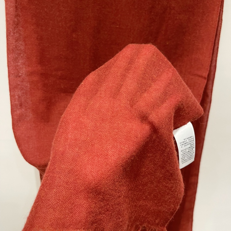 ［全新商品］無印良品MUJI 再生喀什米爾混大披肩 圍巾 深朱紅-13