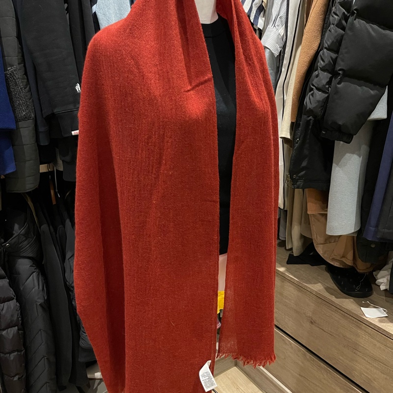 ［全新商品］無印良品MUJI 再生喀什米爾混大披肩 圍巾 深朱紅-14