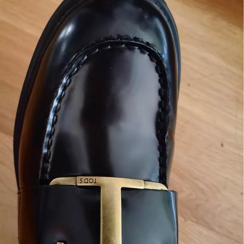 TOD's經典樂福鞋 39號（全新僅試穿）TOD’s loafers 厚底樂福鞋 皮鞋 真皮皮鞋 黑色皮鞋-5