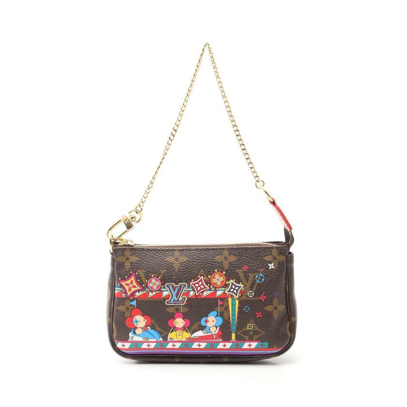 【日本直送】中古LV路易威登 9.5新 PochetteAccessoires鏈條手提包-0