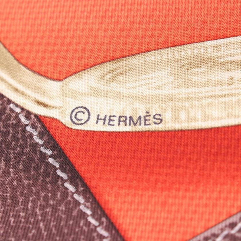 【日本直送】中古HERMES愛馬仕 9.5新 方巾90「PROJETSCARRES」巾-1