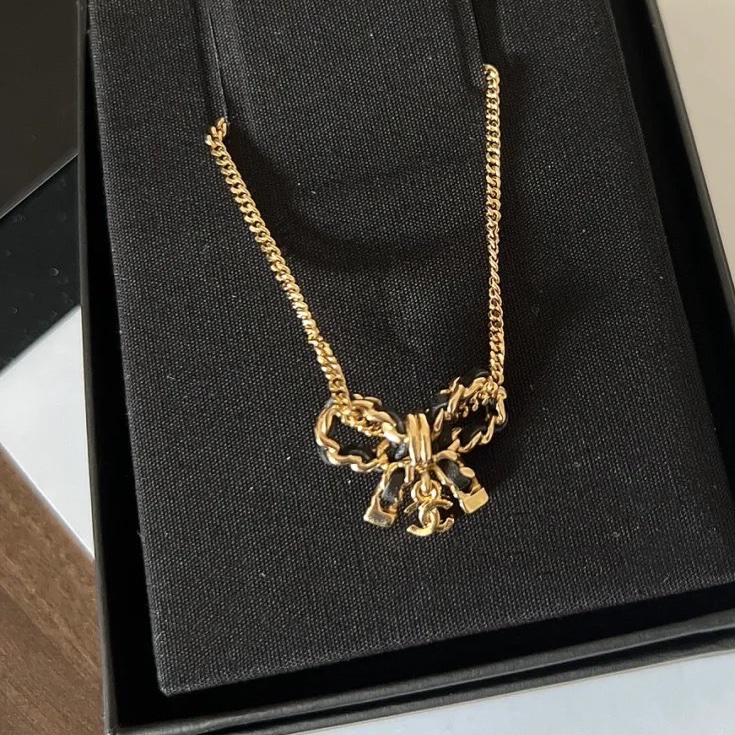 香奈兒 蝴蝶結項鍊-0