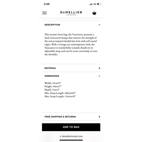 Demellier-The Vancouver 黑色肩背/斜背包-5
