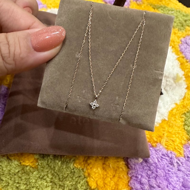 ete K18MPG 璀璨小花鑽石項鍊-0