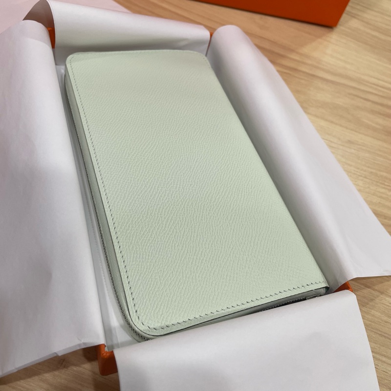 Hermès 氣泡綠絲巾長夾-0