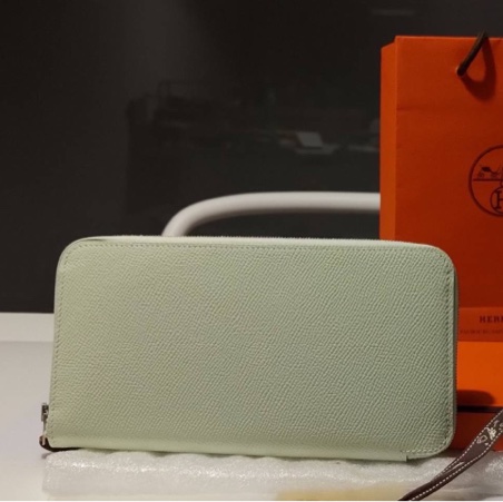 Hermès 氣泡綠絲巾長夾-1