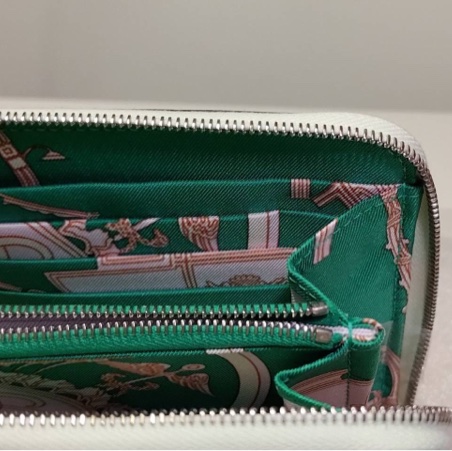 Hermès 氣泡綠絲巾長夾-4