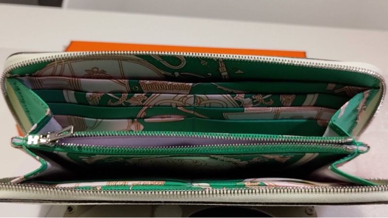 Hermès 氣泡綠絲巾長夾-6