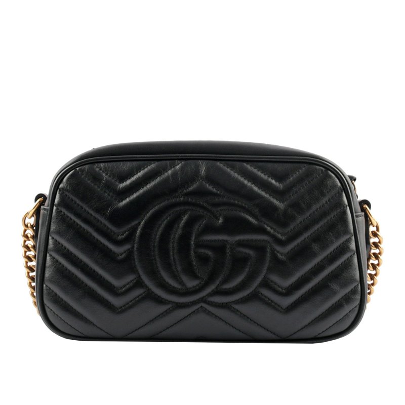 GUCCI 小牛皮GG Marmont肩背/斜背包(黑)-2