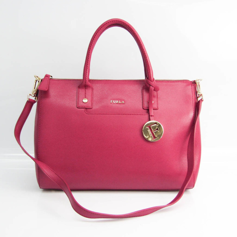 【日本直送】Furla Linda M SATCHEL 834157 女士皮革手提包，單肩包覆盆子-0