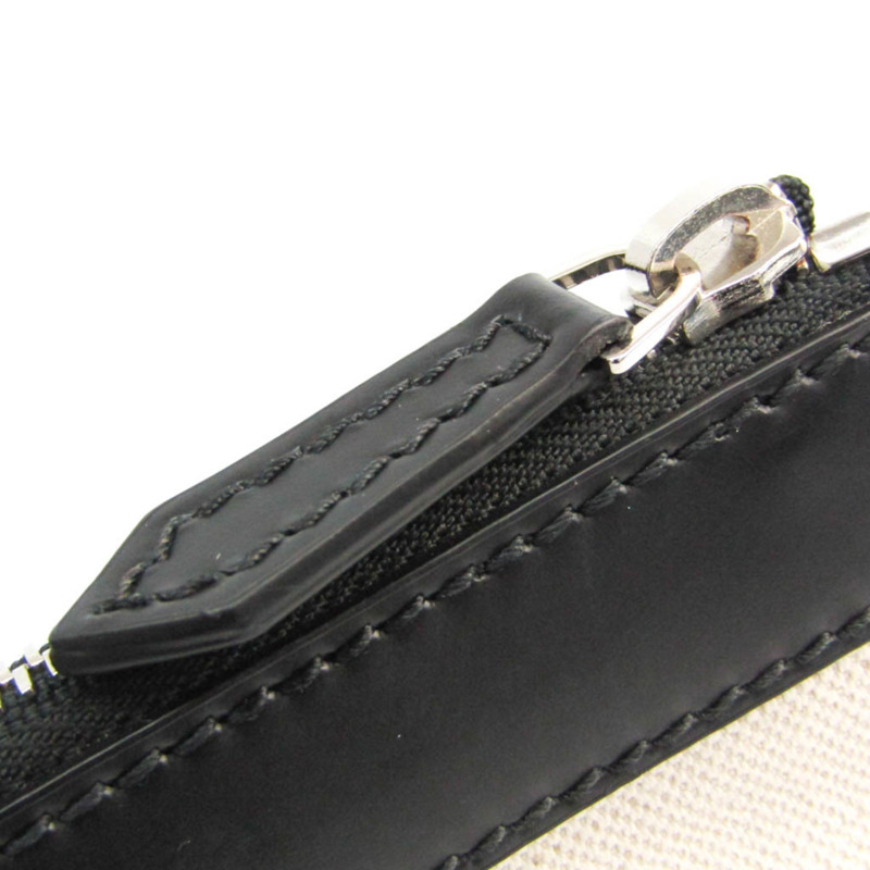 【日本直送】Balenciaga 海軍藍 Clip M 373834 女式帆布，皮革手拿包 黑色，灰白色-5