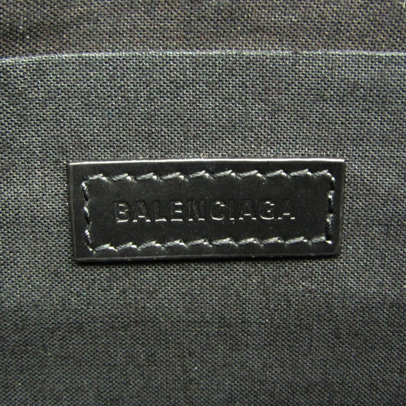 【日本直送】Balenciaga 海軍藍 Clip M 373834 女式帆布，皮革手拿包 黑色，灰白色-6