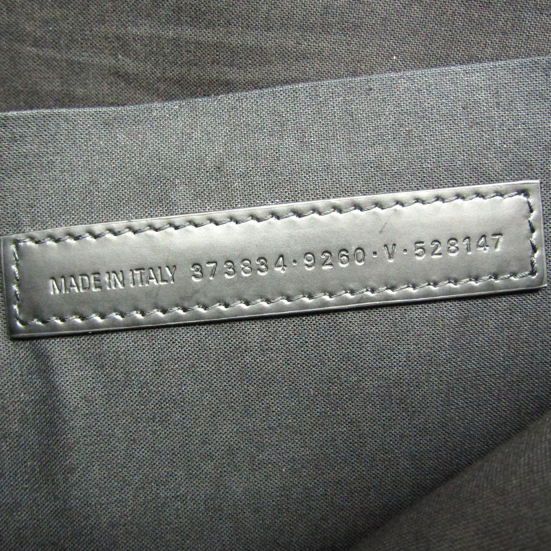 【日本直送】Balenciaga 海軍藍 Clip M 373834 女式帆布，皮革手拿包 黑色，灰白色-7