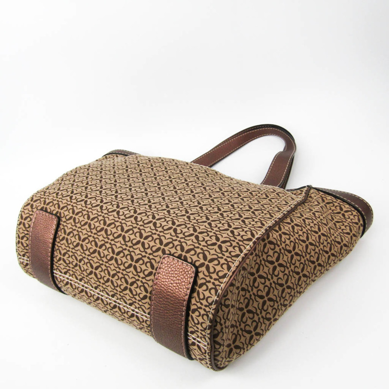 【日本直送】Loewe Anagram Total Pattern 女式皮革、帆布托特包米色、青銅色、深棕色-1