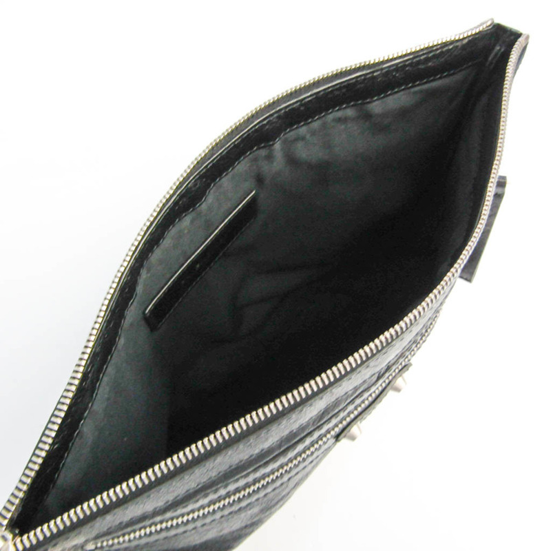 【日本直送】Balenciaga Classic Clip M 273022 女士皮革手拿包 黑色-2