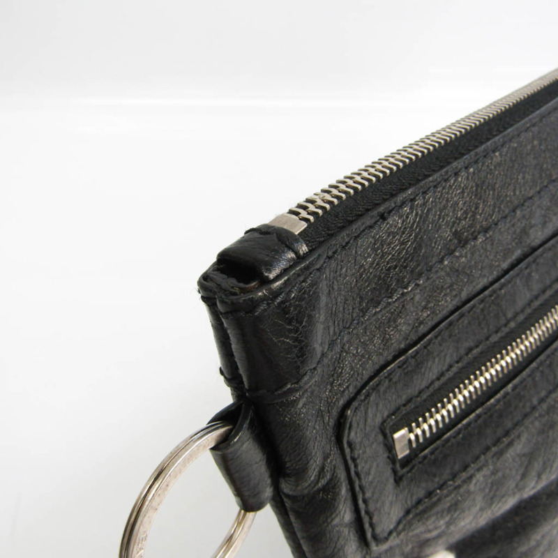 【日本直送】Balenciaga Classic Clip M 273022 女士皮革手拿包 黑色-5