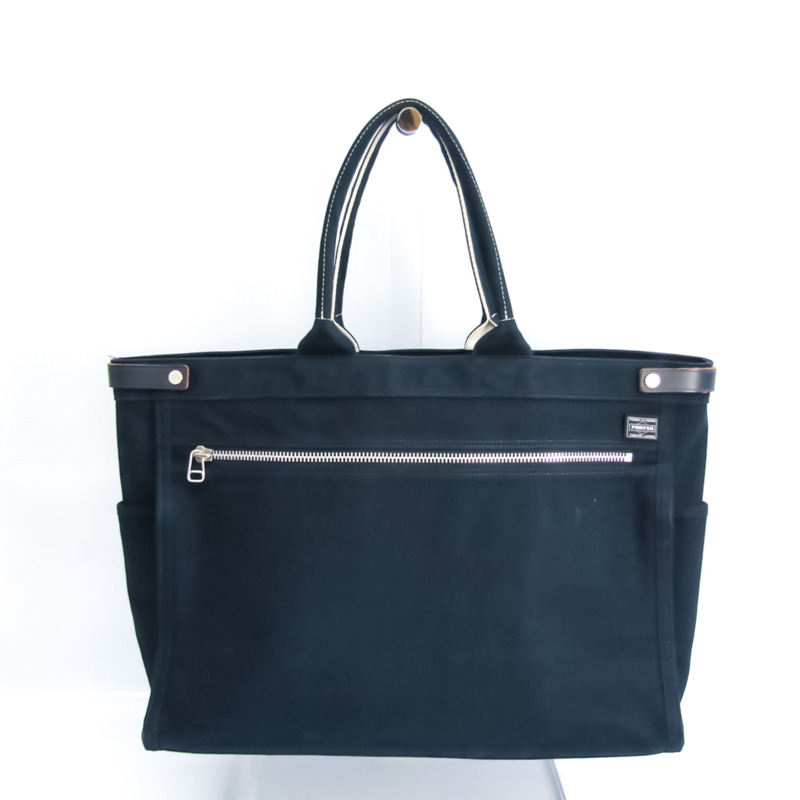 【日本直送】Porter PORTER GIRL 中性帆布,皮革手提包海軍藍-0
