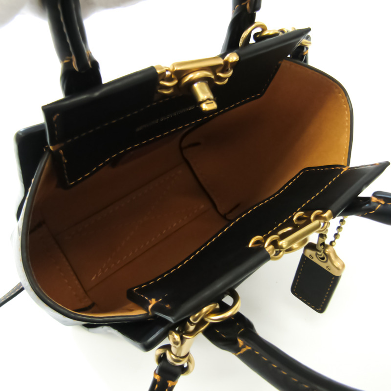 【日本直送】Coach TROUPE TOTE 16 79401 女士皮革手提包，單肩包黑色-2