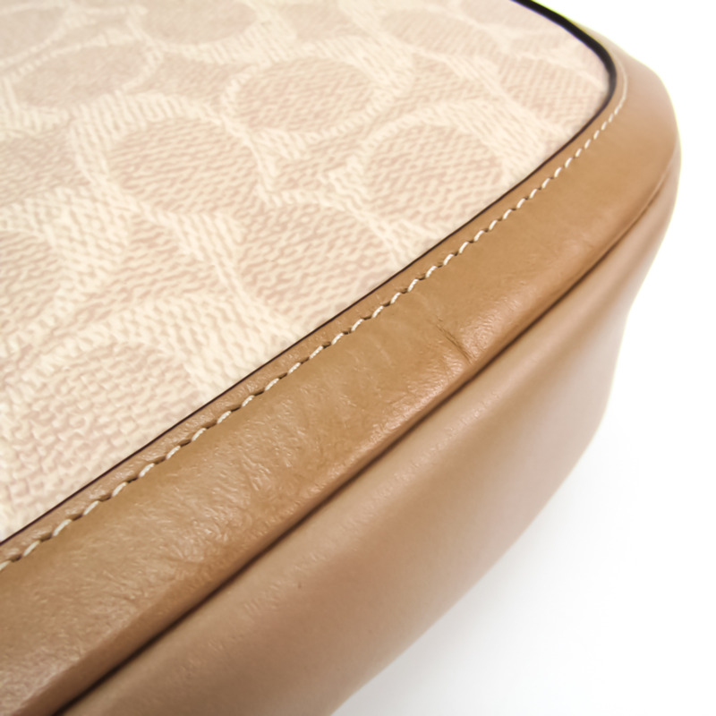 【日本直送】Coach Sutton 斜挎包 52577 女式 PVC,皮革單肩包 淺米色-4