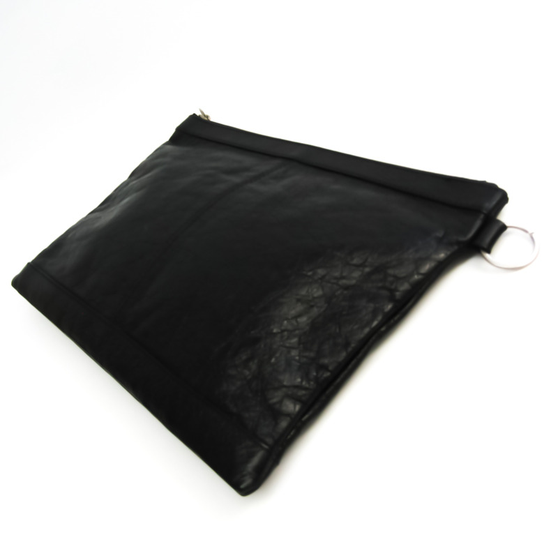 【日本直送】Balenciaga Classic Clip M 273022 中性皮革手拿包 黑色-1