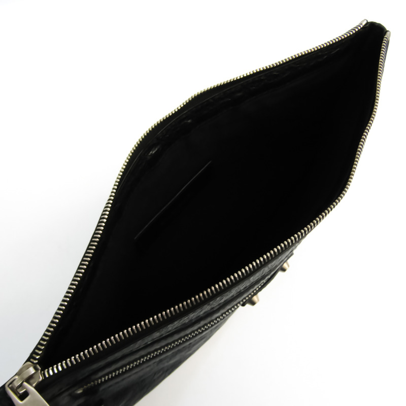 【日本直送】Balenciaga Classic Clip M 273022 中性皮革手拿包 黑色-2