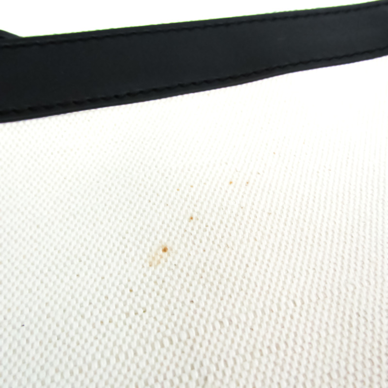 【日本直送】Balenciaga NAVY CLIP M 420407 中性皮革，帆布手拿包黑色，白色-4