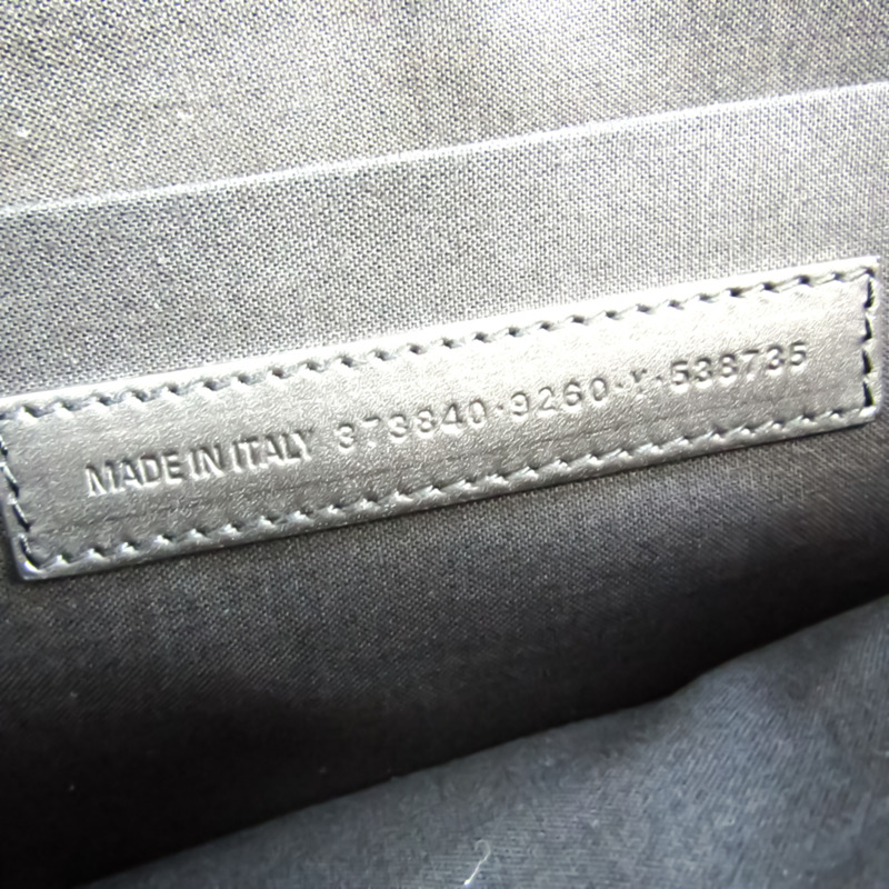 【日本直送】Balenciaga NAVY CLIP M 420407 中性皮革，帆布手拿包黑色，白色-9