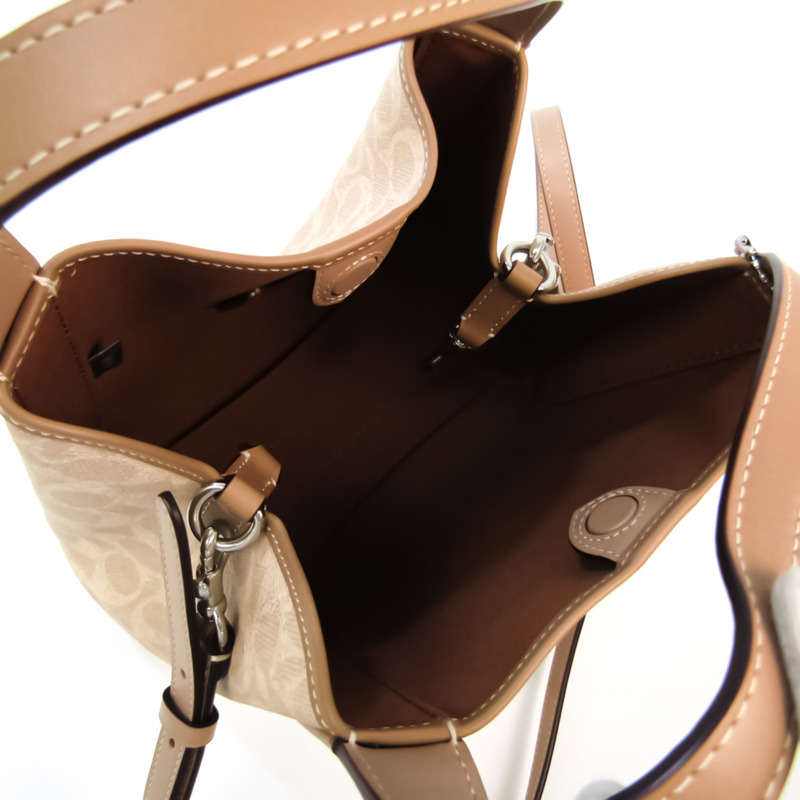 【日本直送】Coach Hadley Hobo 21 79251 女式 PVC，皮革手提包米色-2