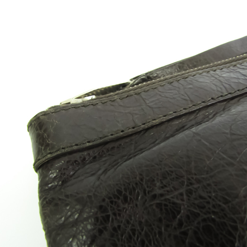 【日本直送】Balenciaga 273023 中性皮革手拿包棕色-5