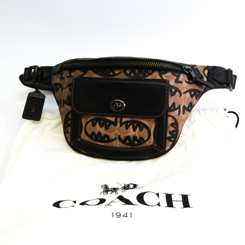 【日本直送】Coach 中性皮革單肩包 黑色 棕色-8