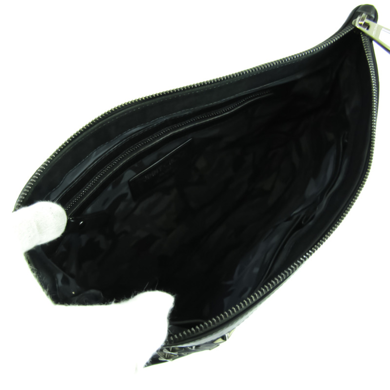 【日本直送】Jimmy Choo DEREK 女士皮革鉚釘手拿包黑色-2