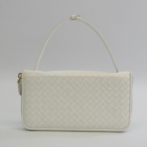 Bottega Veneta Intrecciato 169730 男士皮革長款錢包（雙折）白色