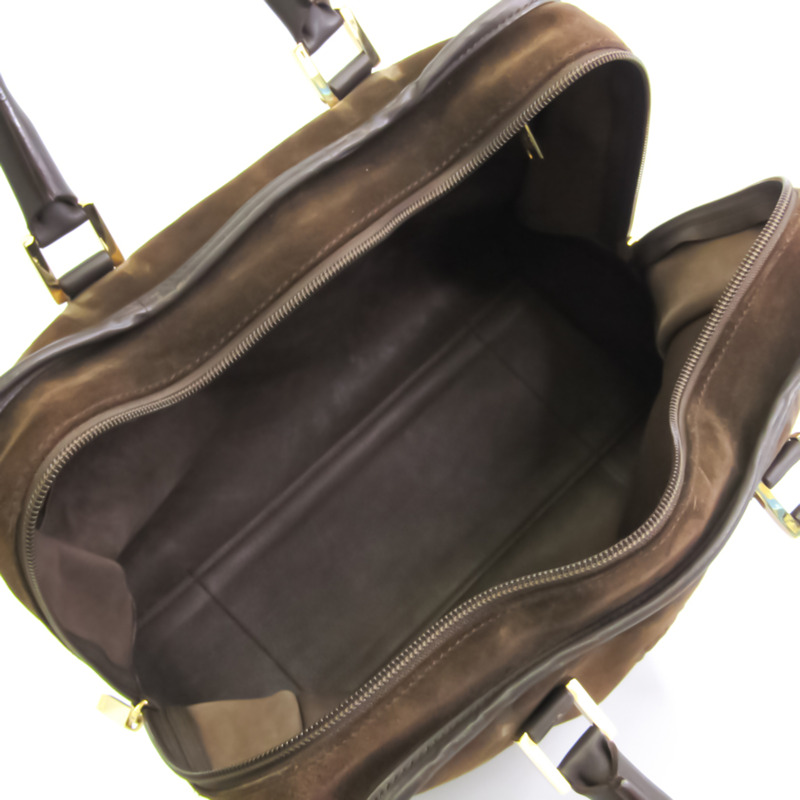 【日本直送】Loewe Amazona 32 女式皮革,麂皮手提包棕色,卡其棕色-2