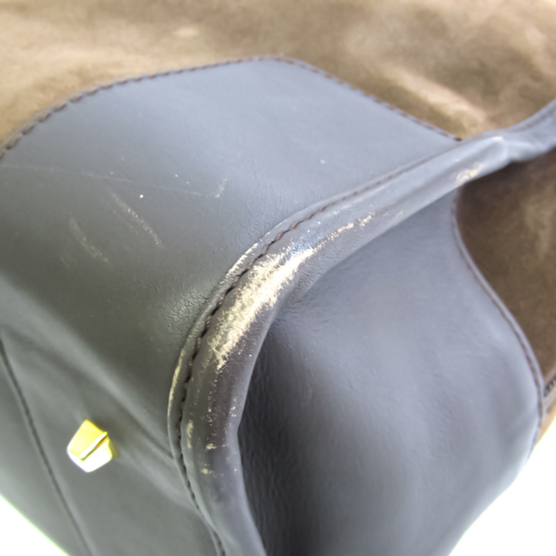 【日本直送】Loewe Amazona 32 女式皮革,麂皮手提包棕色,卡其棕色-3