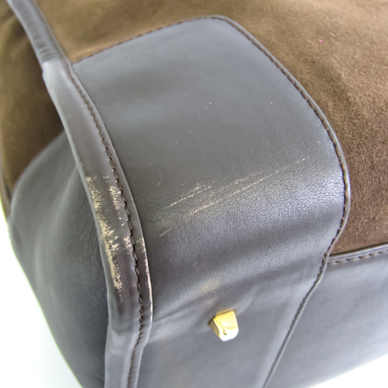 【日本直送】Loewe Amazona 32 女式皮革,麂皮手提包棕色,卡其棕色-4