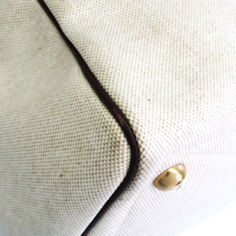 【日本直送】Hermes Victoria 43 Unisex Toile H,Ardennes 皮革波士頓包 米色,棕色-3