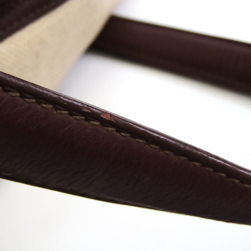 【日本直送】Hermes Victoria 43 Unisex Toile H,Ardennes 皮革波士頓包 米色,棕色-6