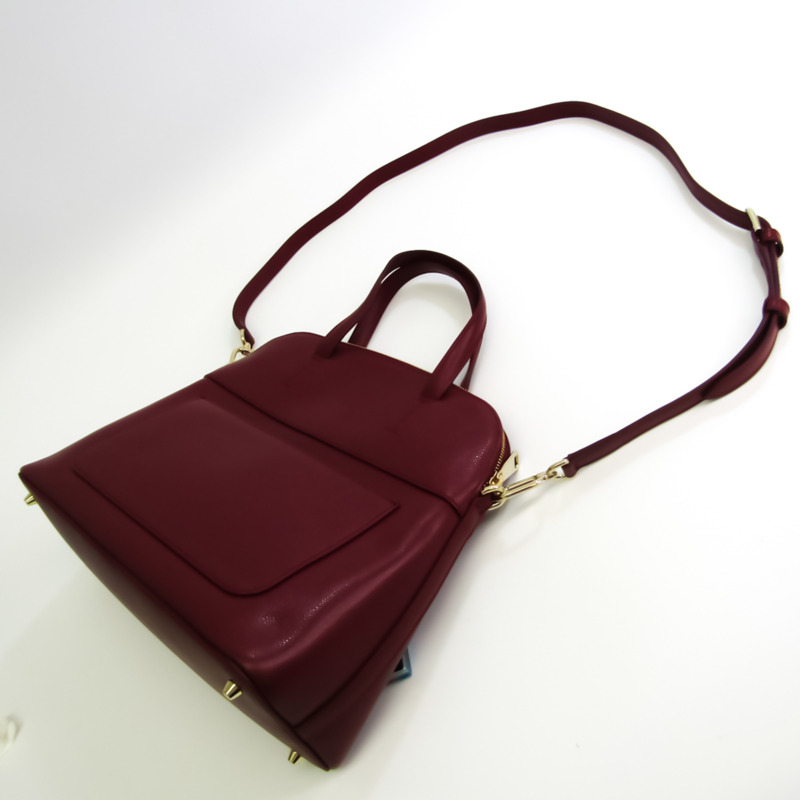 【日本直送】Furla Piper M DOME 女士皮革手提包，單肩包 深紅色，紅色-1