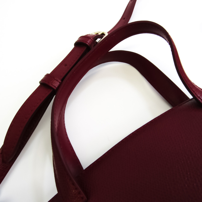 【日本直送】Furla Piper M DOME 女士皮革手提包，單肩包 深紅色，紅色-5