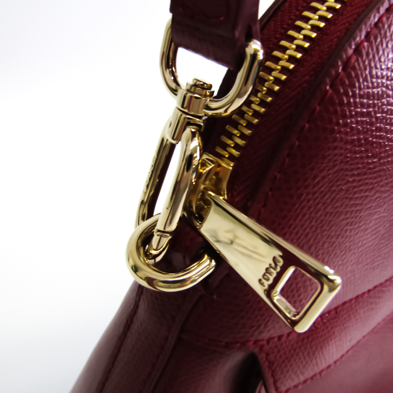 【日本直送】Furla Piper M DOME 女士皮革手提包，單肩包 深紅色，紅色-6