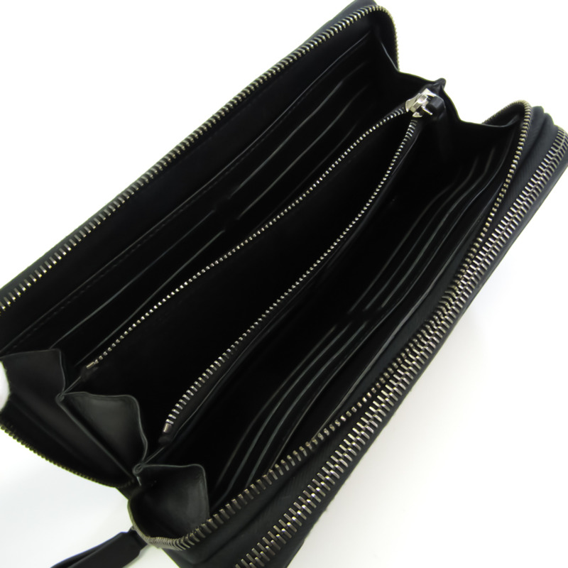 【日本直送】Valentino Garavani 男士皮革，帆布長錢包（雙折）黑色，棕色-3